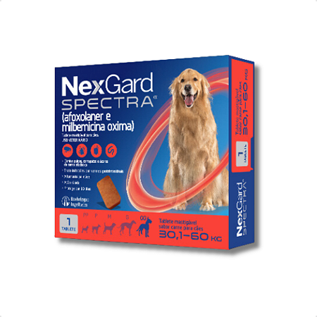 Antipulgas e Carrapatos NexGard Spectra para Cães de 30,1 a 60kg