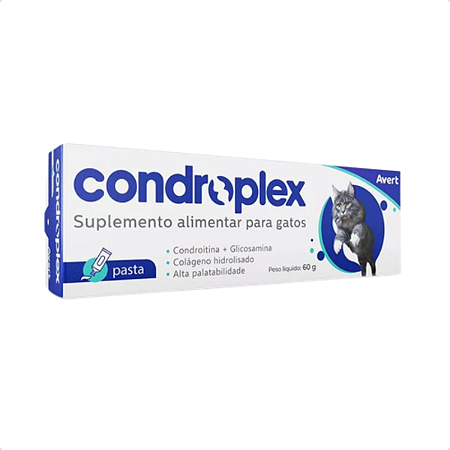 Condroplex Pasta Para Gatos 60g Suplemento Colágeno Avert