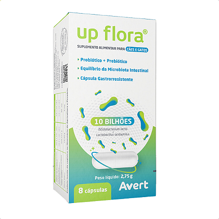 Suplemento Avert Up Flora para Cães e Gatos 8 Cápsulas