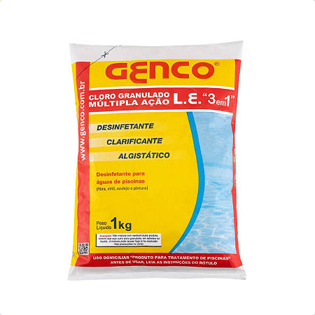Cloro Granulado 1kg Multipla Ação 3 Em 1 - Genco