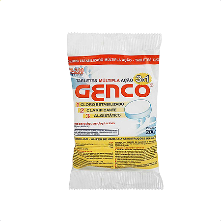 Kit Cloro Múltipla Ação Pastilha 3 em 1  T200 200g Genco