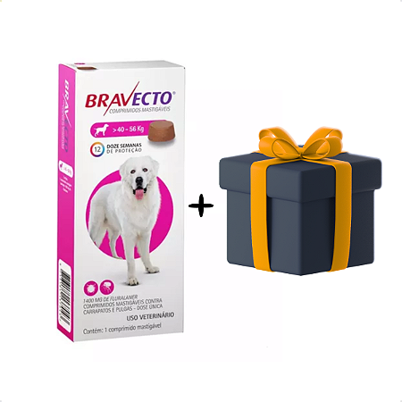 Antipulgas e Carrapatos Bravecto MSD para Cães de 40 a 56 kg + BRINDE