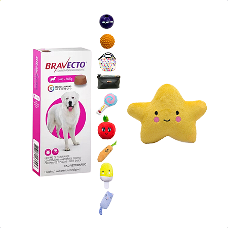 Antipulgas e Carrapatos Bravecto MSD para Cães de 40 a 56 kg + BRINDE