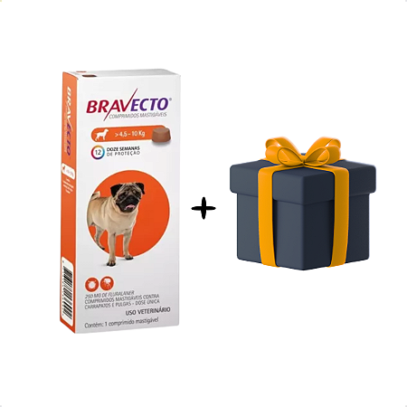 Antipulgas e Carrapatos Bravecto MSD para Cães de 4,5 a 10 kg + BRINDE