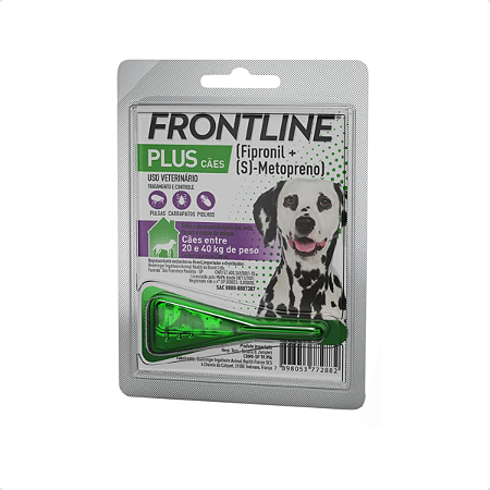 Antipulgas e Carrapatos Frontline Plus Cães entre 20 e 40kg