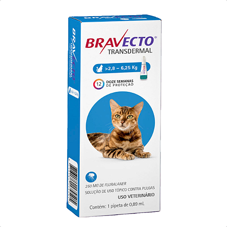 Antipulgas Bravecto Transdermal Gatos 2,8 a 6,25kg 250 mg