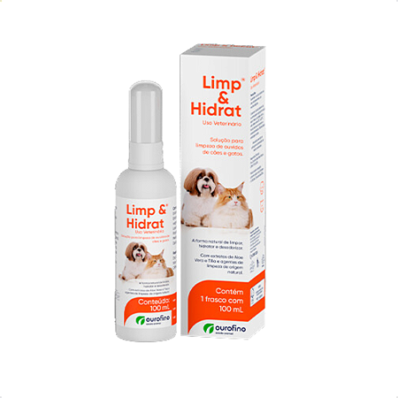 Limp & Hidrat Solução Otológica para Cães e Gatos 100 ml Ouro Fino