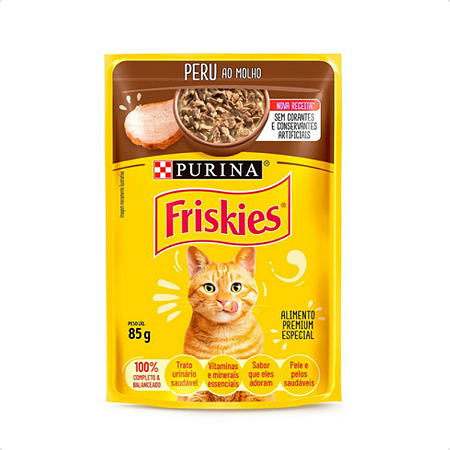 Ração Úmida Friskies Gatos Adultos Peru ao Molho 85g