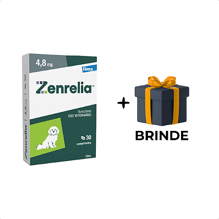 Zenrelia 4,8mg – Tratamento Oral para Coceira em Cães Adultos 30 Comprimidos + Brinde
