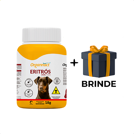 Eritrós Dog Tabs 18g 30 Comprimidos Vitamina - Organnact + Brinde