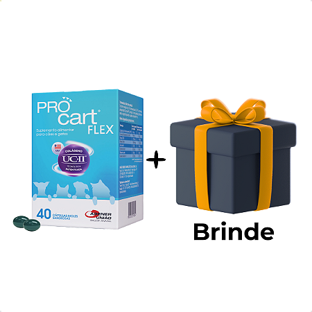 Suplemento Agener União Procart Flex para Cães e Gatos 40 Cápsulas + Brinde