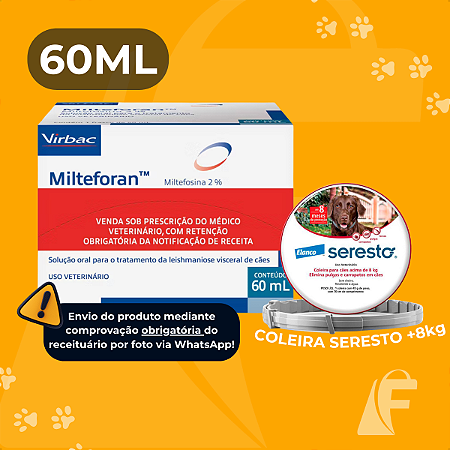 Milteforan 60ml Virbac + Coleira Seresto Grande