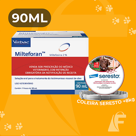 Milteforan 90ml Virbac + Coleira Seresto Grande