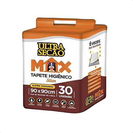 Tapete Higiênico Great Pets Ultra Seção Branco Max 90x90cm com 30 Unidades