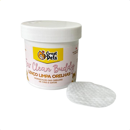 Lenço Limpa Orelhas Great Pets para Cães e Gatos Ear Clean Buddy – Higiene Auricular Prática