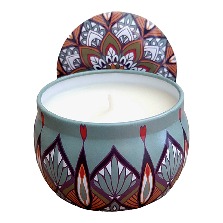 Vela Aromática Decorativa Mandalas Ecológica 125g - Perfume do Oriente