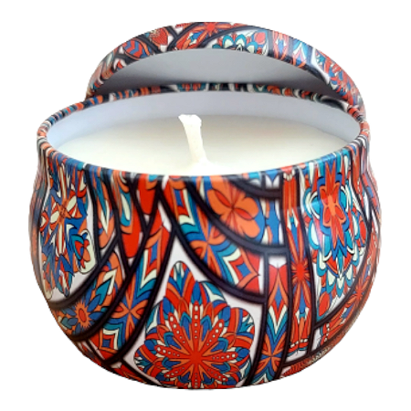 Vela Aromática Decorativa Mandalas Ecológica 125g - Perfume do Oriente