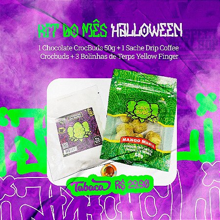 Kit Halloween - Gostosuras ou Travessuras  (CrocBuds 50g + Capsula Terp Yellow + Drip Coffee Sachê)