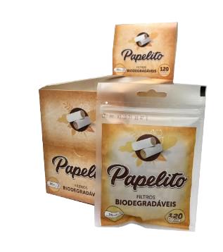 Filtro Papelito Biodegradável 6mm - Caixa com 10 pacotes com 120 unidades