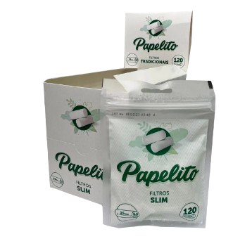 Filtro Papelito Slim 5.3mm - Caixa com 10 pacotes com 120 unidades