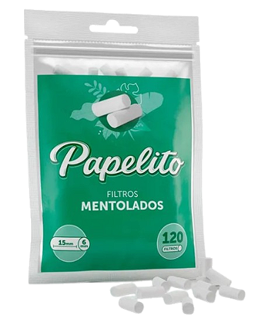 Filtro Papelito Menta 6mm - pacote com 120 unidades