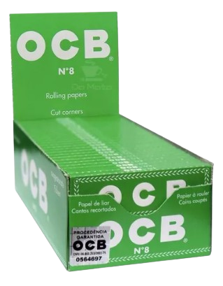 Caixa de Seda OCB Green Nº8 Mini Size - 50 unidades