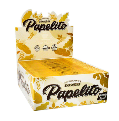 Caixa Seda Papelito Brown Slim Size - 50 unidades