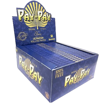 Caixa de Seda Pay-Pay Blue King Size Slim - 50 unidades