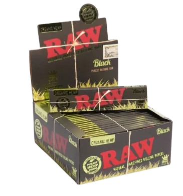 Caixa de Seda Raw Organic Black King Size - 50 unidades