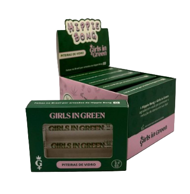 Piteira de Vidro Hippie Bong Girls in Green - 6 Caixinhas com 2 Piteiras