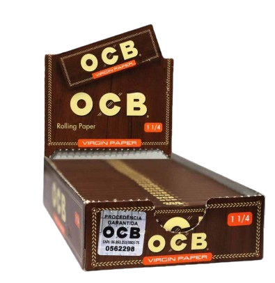 Caixa Seda OCB  Virgin Papper 1 1\4 c\ 25 unidade