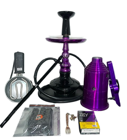 Kit Narguilé Completo Alfarid Twister - Roxo