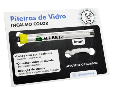 Piteira de Vidro Hippie Bong InCalmo Collor - unidade