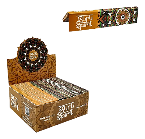 Seda Guru Spirit Brown Slim King Size - Caixa com 40 unidades