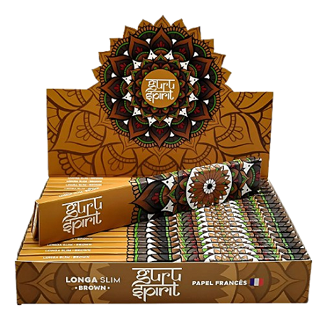Seda Guru Spirit Longa Brown Slim - Caixa com 20 unidades