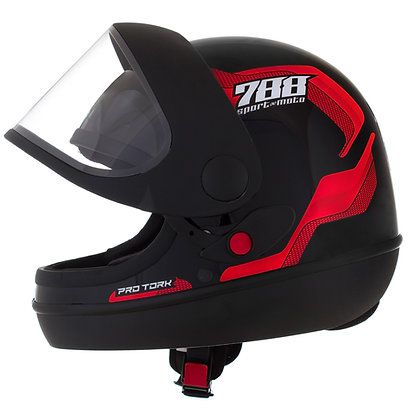 CAPACETE SM SPORT 788 58 PRETO/VERMELHO