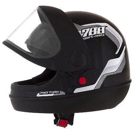 CAPACETE SM SPORT 788 60 PRETO/BRANCO