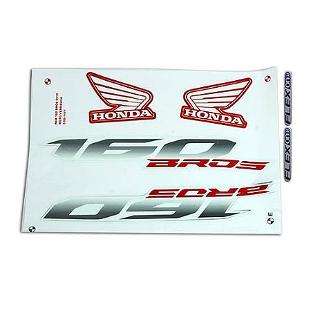 ADESIVO KIT VERMELHO HONDA NXR160  2015 BROS