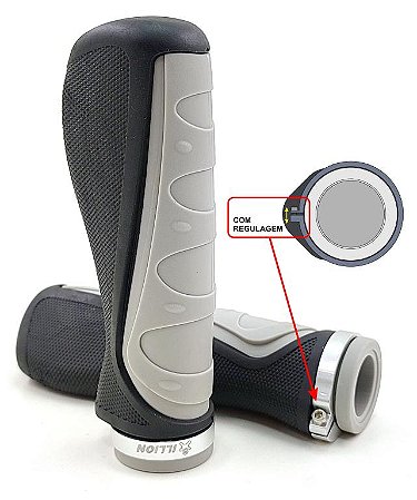 MANOPLA ERGONOMICA COM ANEL CINZA COM PRETO