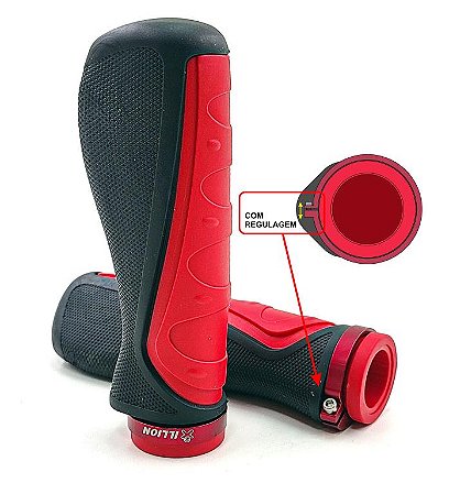 MANOPLA ERGONOMICA COM ANEL VERMELHO COM PRETO