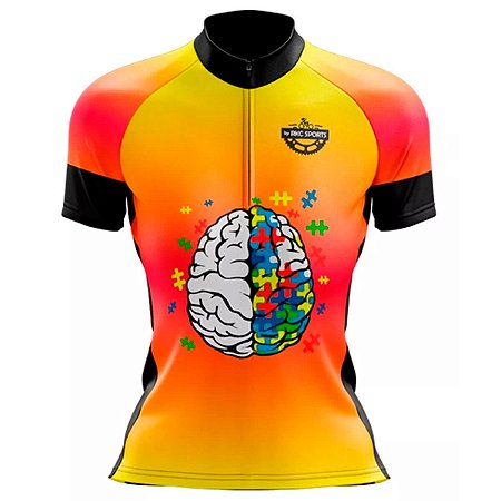 CAMISA CICLISMO FEMININA MOUNTAIN BIKE MANGA CURTA AUTISMO NÃO É FALHA NO CÓDIGO