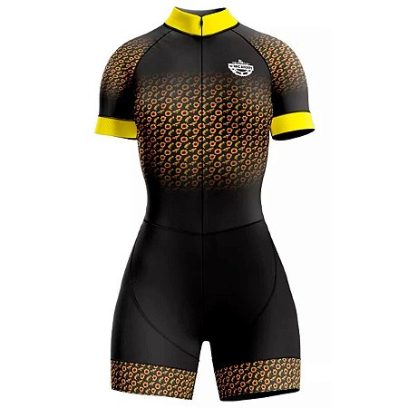 MACAQUINHO CICLISMO MOUNTAIN BIKE FEMININO FORRO EM GEL RKC GIRASSOL