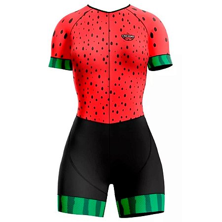 MACAQUINHO CICLISMO MOUNTAIN BIKE MANGA CURTA ROUPA FEMININO RKC MELANCIA