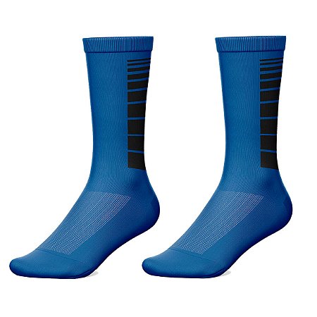 MEIA CANO ALTO CICLISMO MOUNTAIN BIKE ACADEMIA AZUL RISCOS