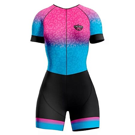 MACAQINHO CICLISMO FORRO GEL ROUPA FEMININA ROSA AZUL RKC MODELO 37
