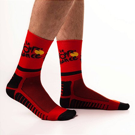 MEIA CANO ALTO CICLISMO MOUNTAIN BIKE ACADEMIA TOUR DE FRANCE VERMELHO