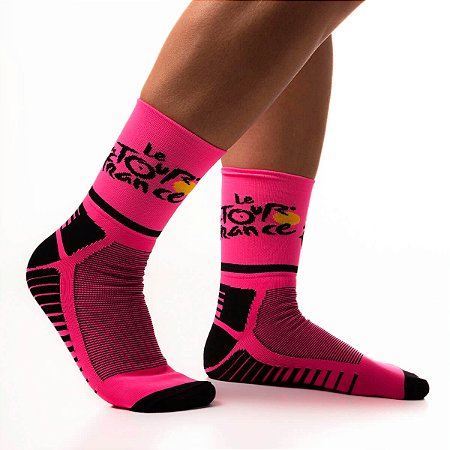 MEIA CANO ALTO CICLISMO MOUNTAIN BIKE ACADEMIA TOUR DE FRANCE ROSA