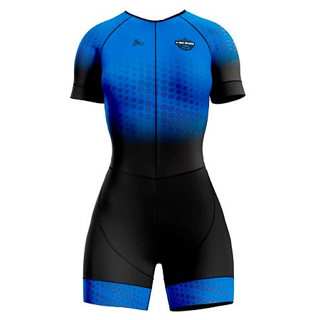MACAQUINHO CICLISMO MOUNTAIN BIKE FEMININO FORRO EM GEL RKC AZUL BOLINHAS