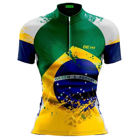 CAMISA CICLISMO FEMININA MOUNTAIN BIKE MANGA CURTA SELEÇÃO BRASIL *SEM TROCA*