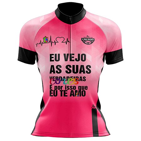 CAMISA CICLISMO FEMININA MOUNTAIN BIKE MANGA CURTA TIA DE AUTISTA UV+50